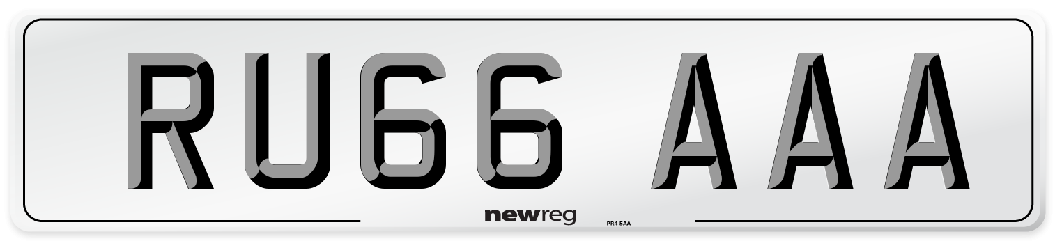 RU66 AAA Number Plate from New Reg